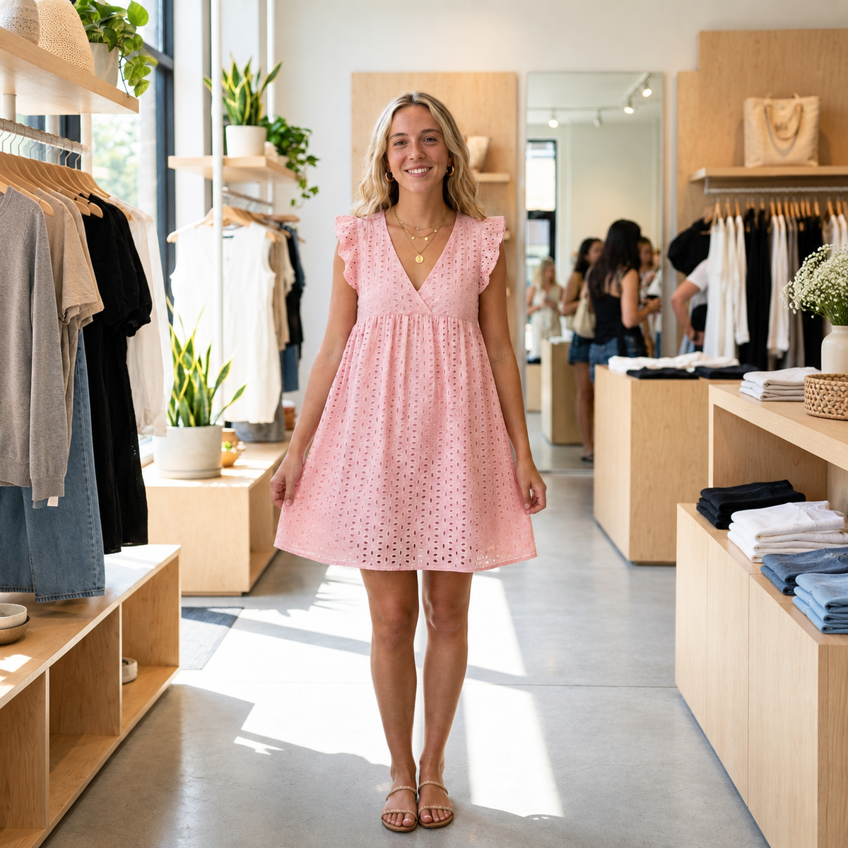 Vestido con bolsillos y shorts integrados