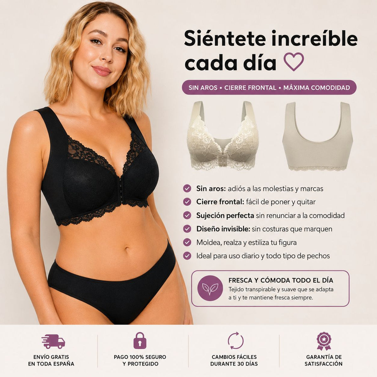Sujetador  Moldeador sin Aro con Cierre Frontal