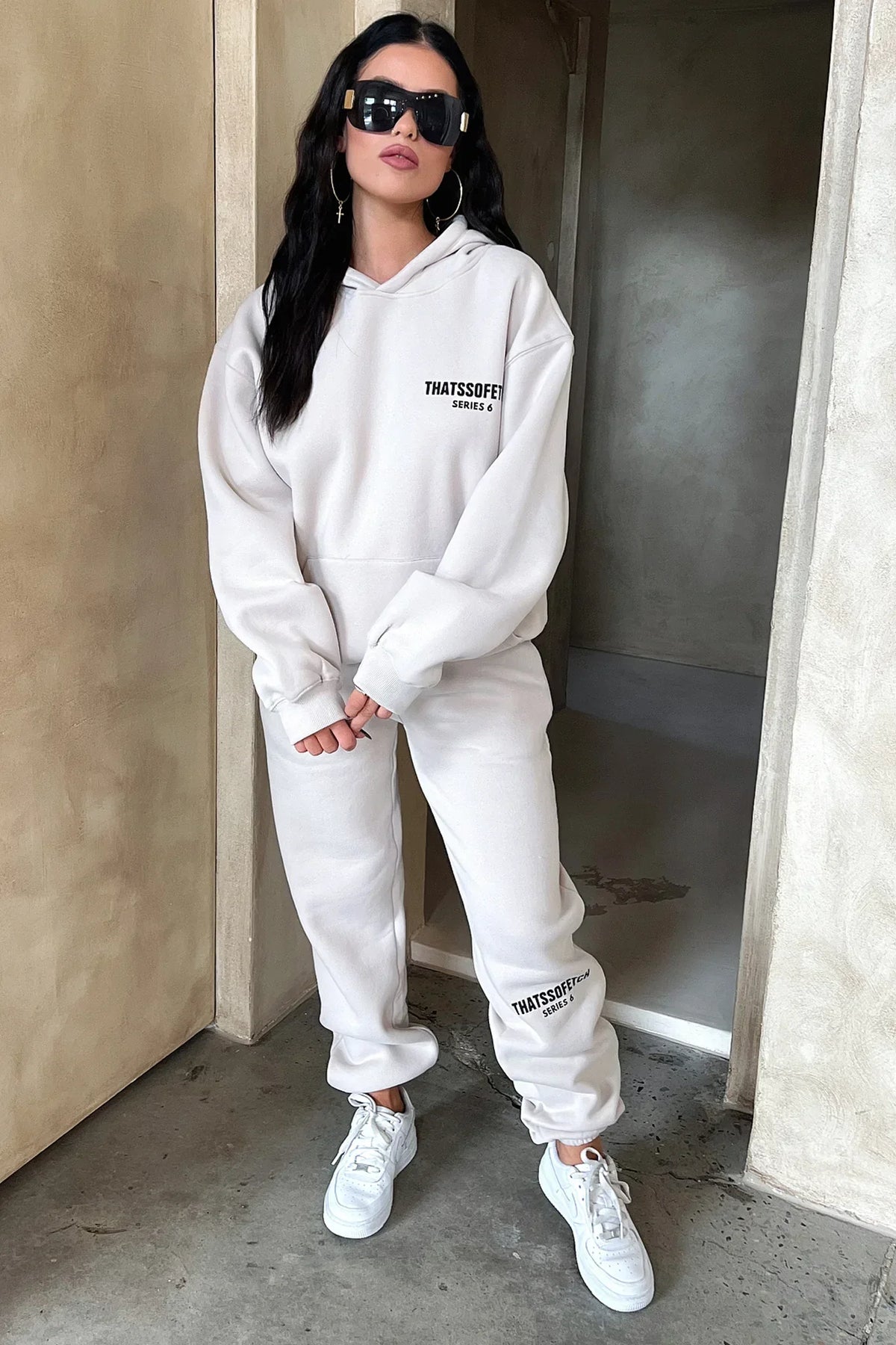 Sudadera con capucha - Hueso