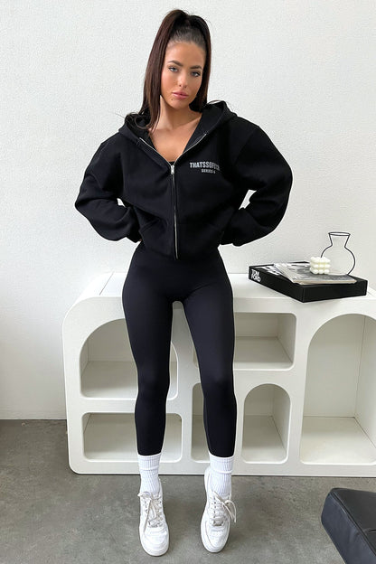 Serie 6 Sudadera con capucha y cremallera - Negro